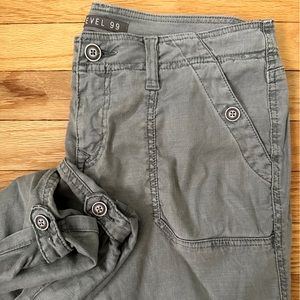 Level 99 Jeans Dayla Relaxed Linen and Tencel Cargo Pant, Gray